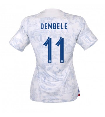 France Ousmane Dembele #11 Replica Away Stadium Shirt for Women World Cup 2022 Short Sleeve